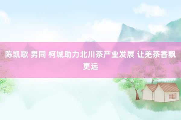 陈凯歌 男同 柯城助力北川茶产业发展 让羌茶香飘更远