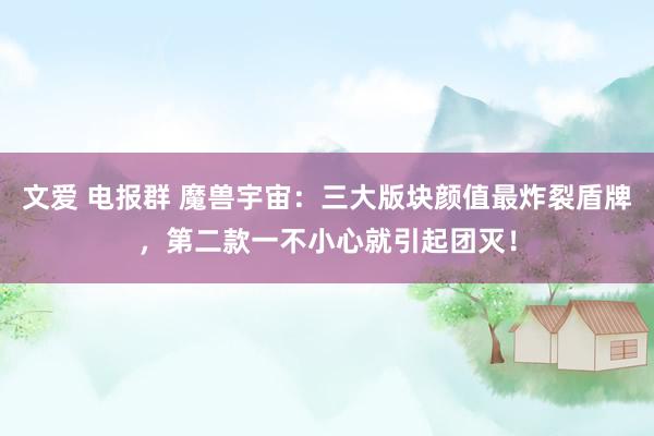 文爱 电报群 魔兽宇宙：三大版块颜值最炸裂盾牌，第二款一不小心就引起团灭！
